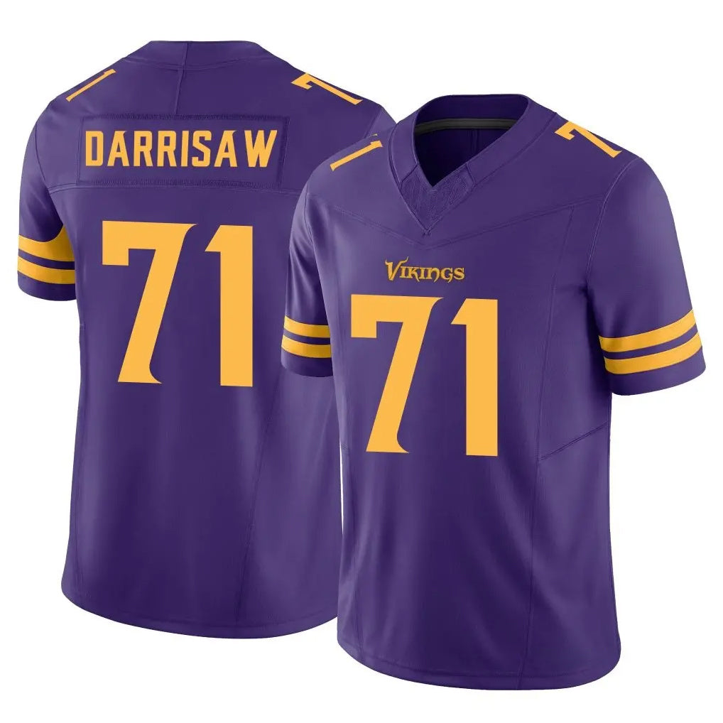 Yuxns M.Vikings #71 Christian Darrisaw Player Purple Limited Alternate Vapor F.U.S.E. Home Game Stitched Jerseys