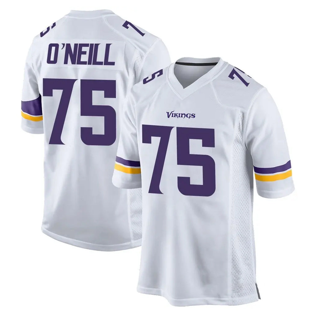 Yuxns M.Vikings #75 Brian O'Neill Player White Home Game Stitched Jerseys