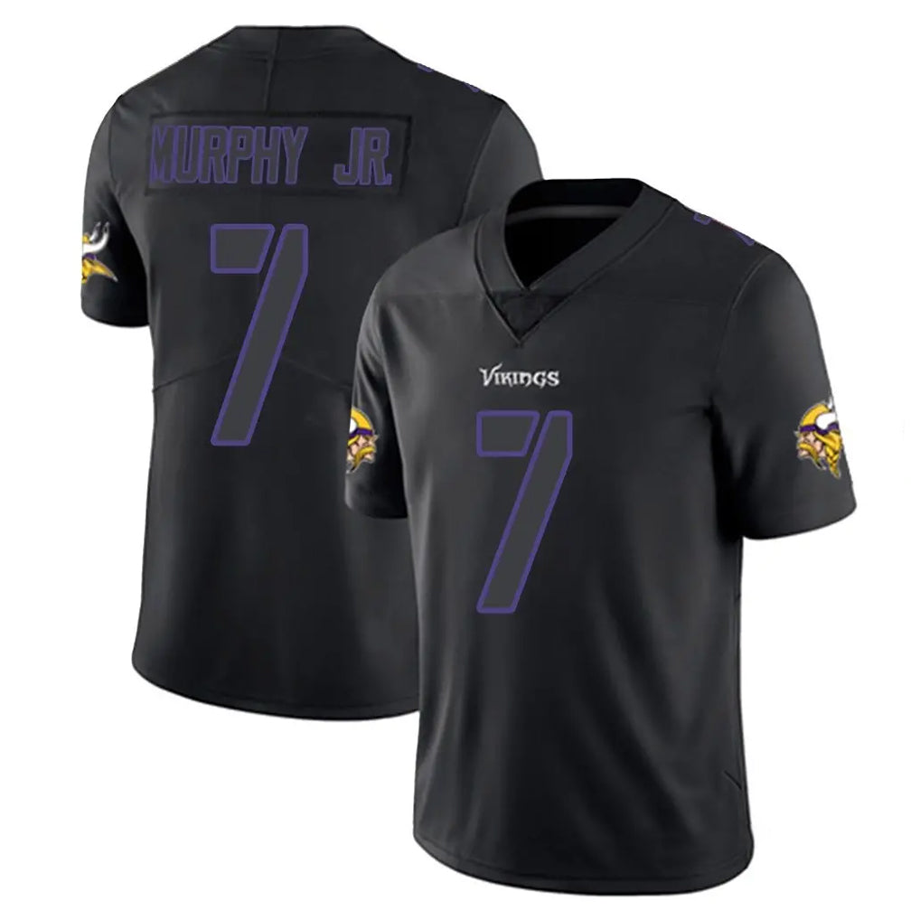 Yuxns M.Vikings #7 Byron Murphy Jr. Player Black Impact LImited Home Game Stitched Jerseys