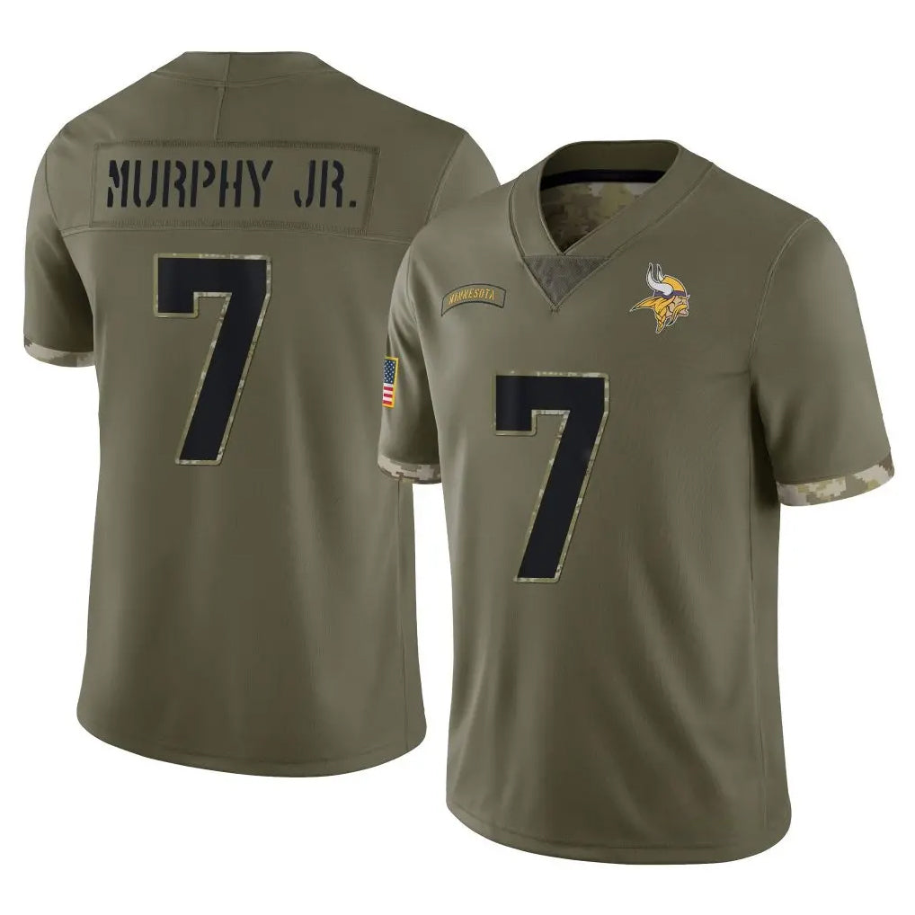 Yuxns M.Vikings #7 Byron Murphy Jr. Player Olive Salute To Service Limited Stitched Jerseys
