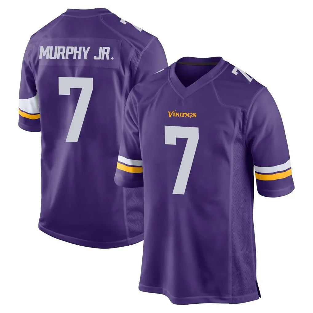 Yuxns M.Vikings #7 Byron Murphy Jr. Player Purple Home Game Stitched Jerseys