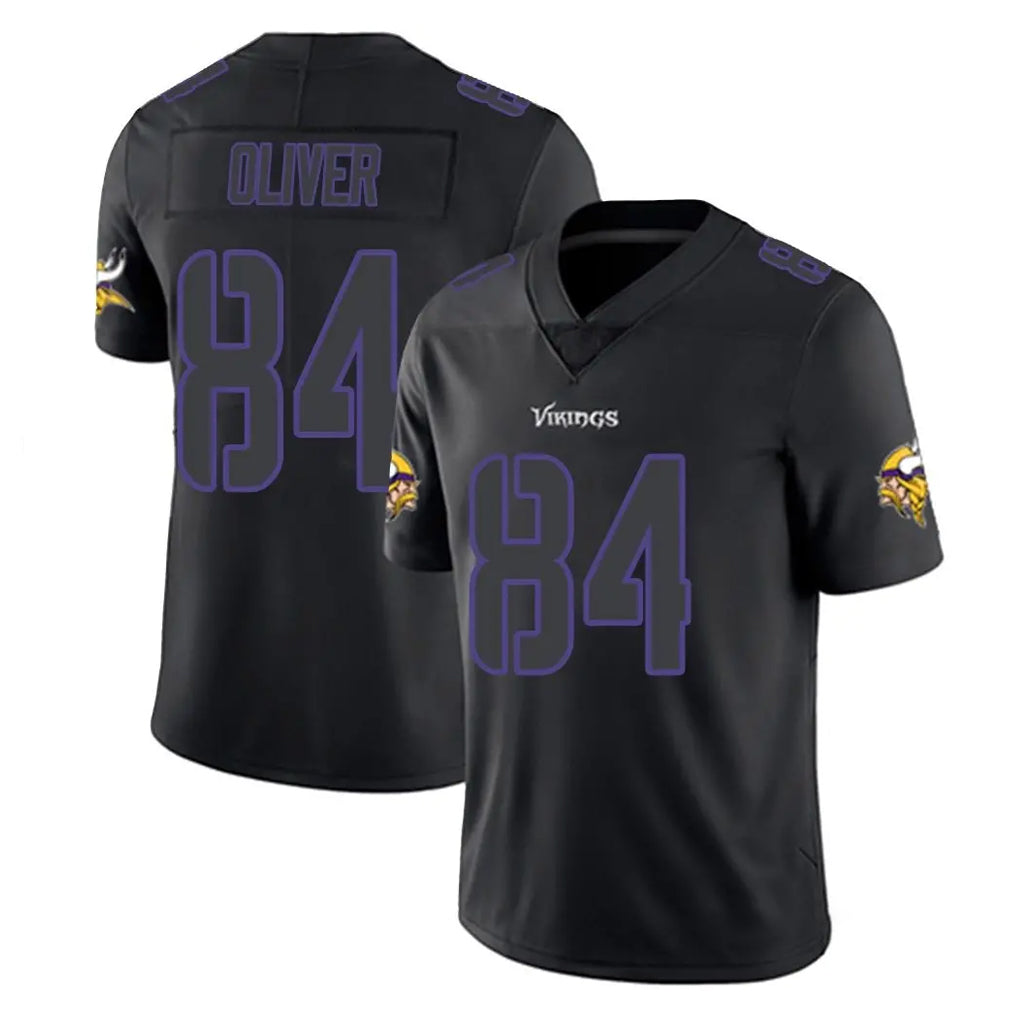 Yuxns M.Vikings #84 Josh Oliver Player Black Impact LImited Home Game Stitched Jerseys