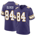 Yuxns M.Vikings #84 Josh Oliver Player Purple Classic Home Game Stitched Jerseys