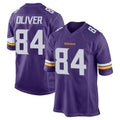 Yuxns M.Vikings #84 Josh Oliver Player Purple Home Game Stitched Jerseys