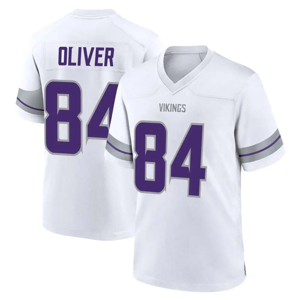 Yuxns M.Vikings #84 Josh Oliver Player White Alternate Home Game Stitched Jerseys