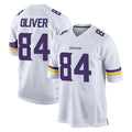 Yuxns M.Vikings #84 Josh Oliver Player White Home Game Stitched Jerseys