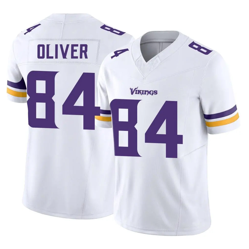 Yuxns M.Vikings #84 Josh Oliver Player White Limited Vapor F.U.S.E. Home Game Stitched Jerseys