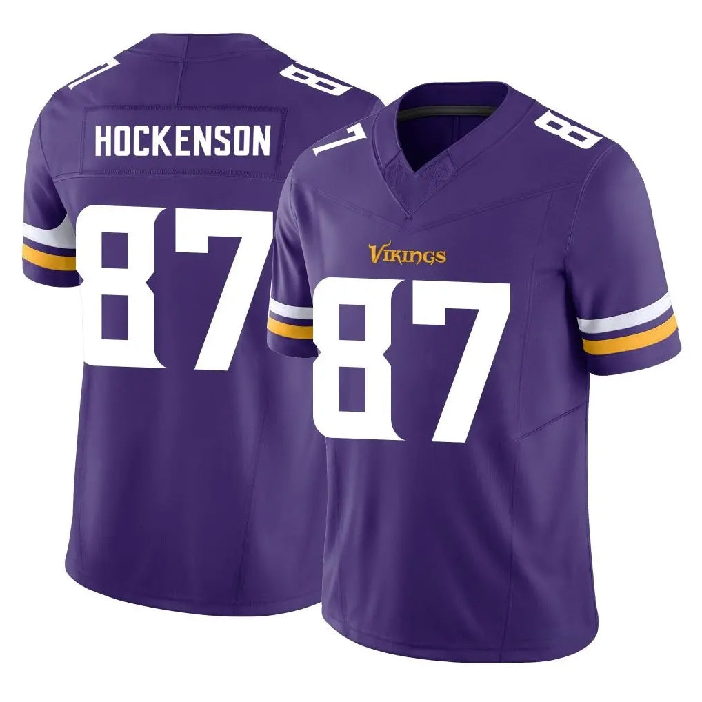Yuxns M.Vikings #87 T.J. Hockenson Player Purple Limited Vapor F.U.S.E. Home Game Stitched Jerseys