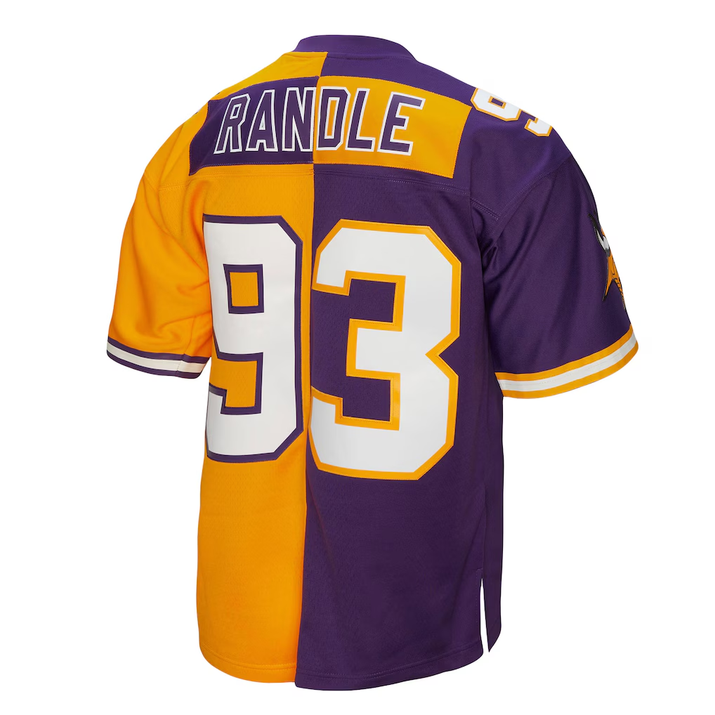 Yuxns M.Vikings #93 John Randle Mitchell & Ness PurpleGold 1998 Split Legacy Replica Stitched Jerseys