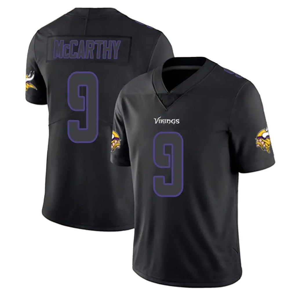 Yuxns M.Vikings #9 J.J. McCarthy Player Black Impact LImited Home Game Stitched Jerseys