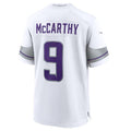 Yuxns M.Vikings #9 J.J. McCarthy White Alternate Game Player Jersey American Stitched Jerseys