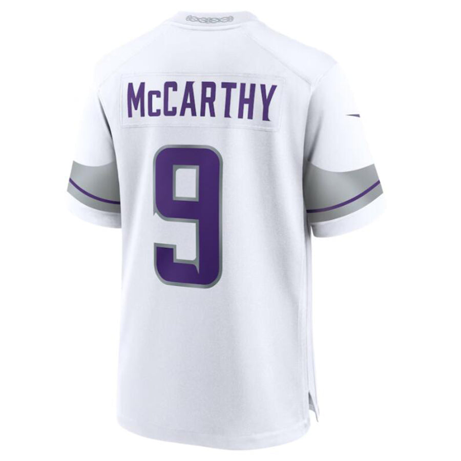 Yuxns M.Vikings #9 J.J. McCarthy White Alternate Game Player Jersey American Stitched Jerseys