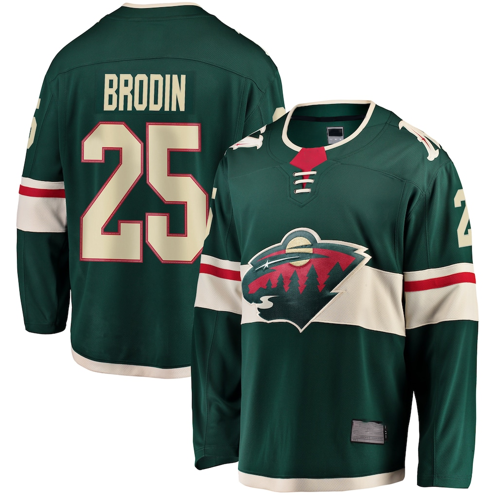 Yuxns M.Wild #25 Jonas Brodin Green Breakaway Jerseys