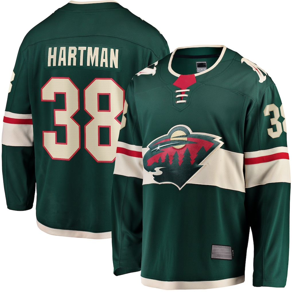 Yuxns M.Wild #38 Ryan Hartman Green Home Breakaway Player Jerseys