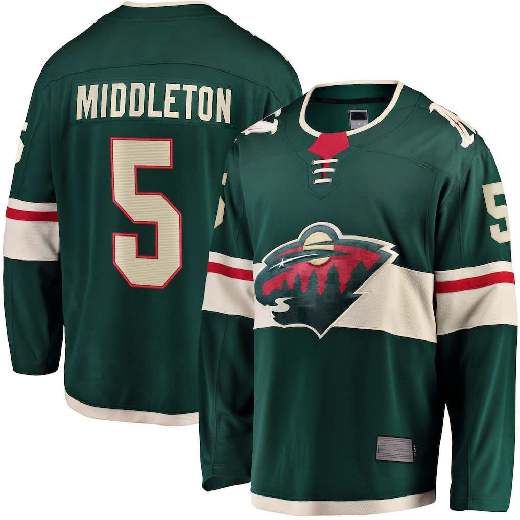 Yuxns M.Wild #5 Jake Middleton Green Home Breakaway Player Jerseys