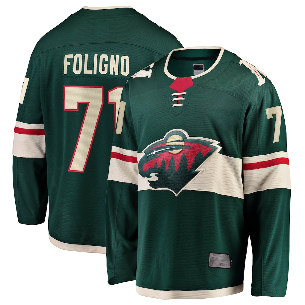 Yuxns M.Wild #71 Nick Foligno Green Home Breakaway Jerseys