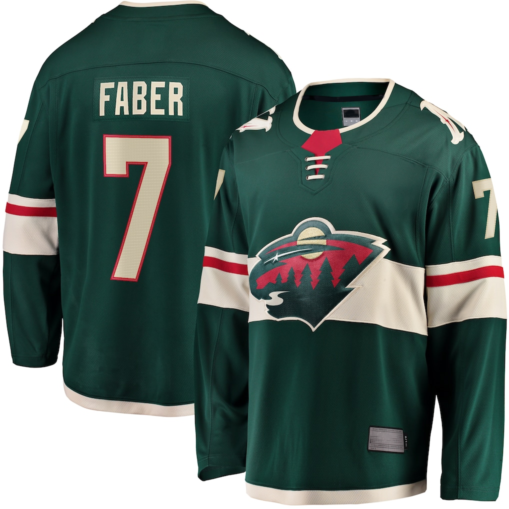 Yuxns M.Wild #7 Brock Faber Green Home Breakaway Player Jerseys