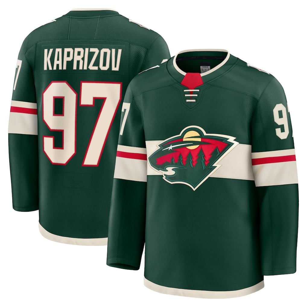 Yuxns M.Wild #97 Kirill Kaprizov Green Home Premium Jerseys