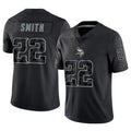 Yuxns MN.Vikings #22 Harrison Smith Player Black REFLECTIVE Limited Stitched Jerseys