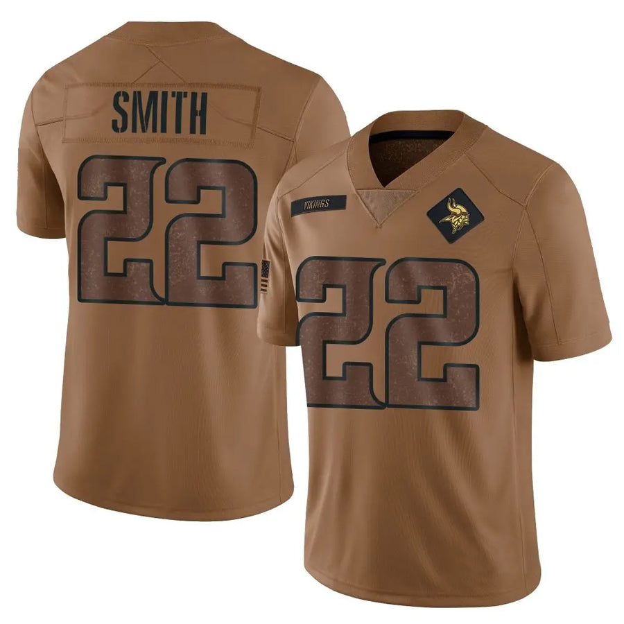 Yuxns MN.Vikings #22 Harrison Smith Player Brown Salute To Service Limited Stitched Jerseys