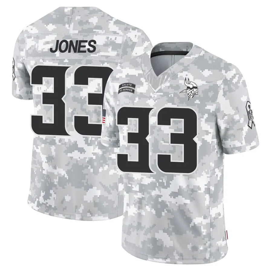 Yuxns MN.Vikings #33 Aaron Jones Player Arctic Camo Salute to Service Limited Stitched Jerseys
