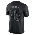 Yuxns MN.Vikings #33 Aaron Jones Player Black REFLECTIVE Limited Stitched Jerseys