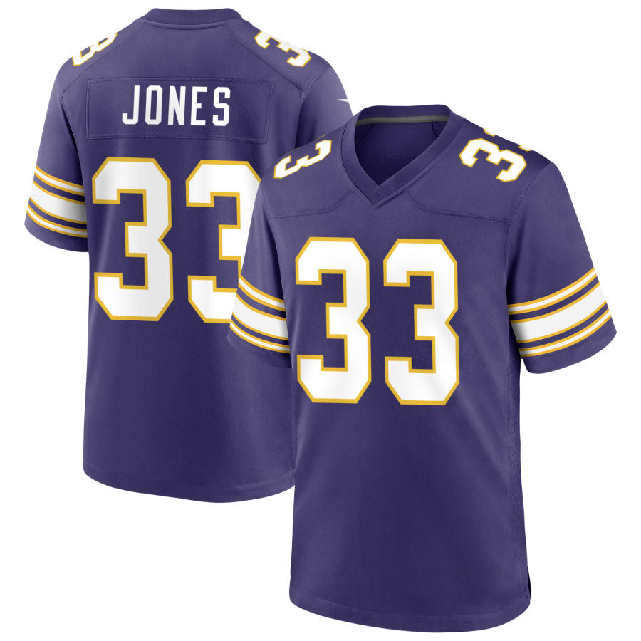 Yuxns MN.Vikings #33 Aaron Jones Player Purple Classic Game Stitched Jerseys