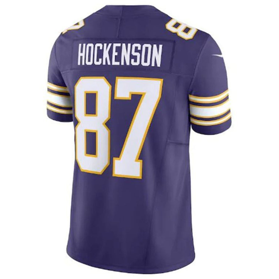 Yuxns MN.Vikings #87 T.J. Hockenson Classic Vapor F.U.S.E. Limited Player Jersey - Purple American Stitched Jerseys