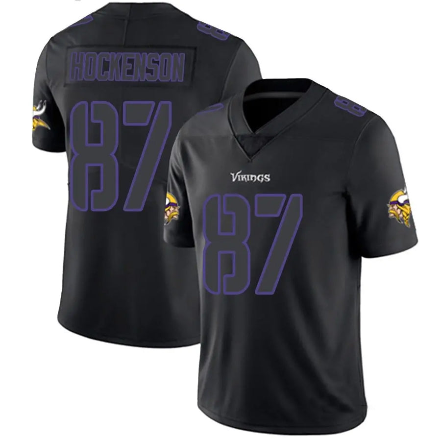 Yuxns MN.Vikings #87 T.J. Hockenson Player Limited Black Impact Game Stitched Jerseys