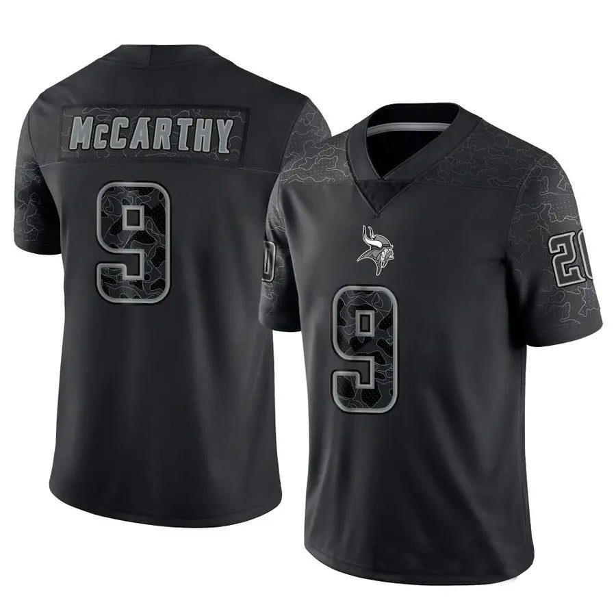 Yuxns MN.Vikings #9 J.J. McCarthy Player Black REFLECTIVE Limited Stitched Jerseys