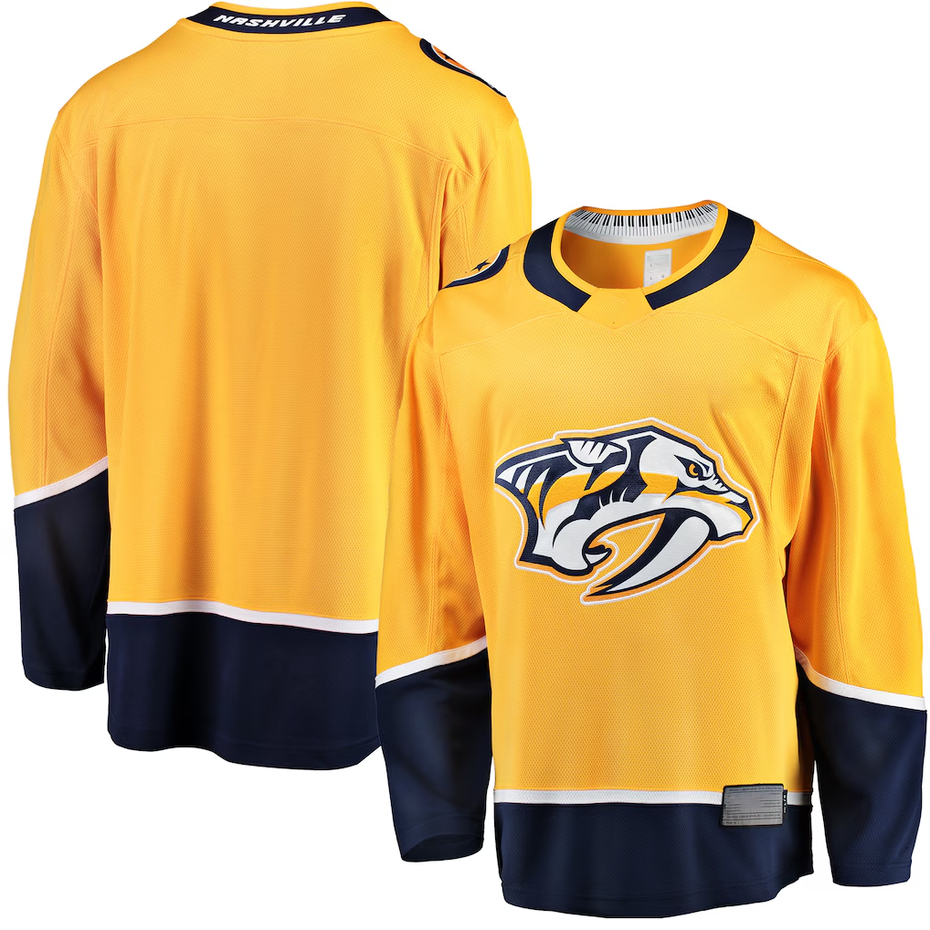 Yuxns N.Predators Gold Breakaway Home Jerseys