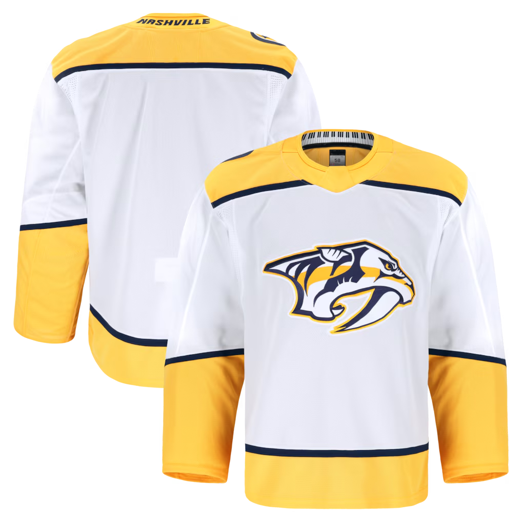 Yuxns N.Predators White Away Authentic Pro Jerseys