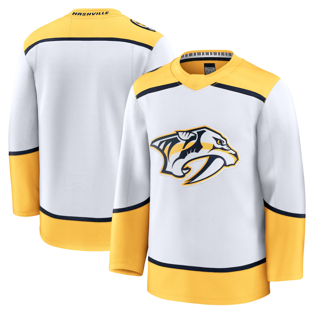 Yuxns N.Predators White Away Premium Jerseys