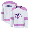 Yuxns N.Predators White Hockey Fights Cancer Survivor Practice Jerseys