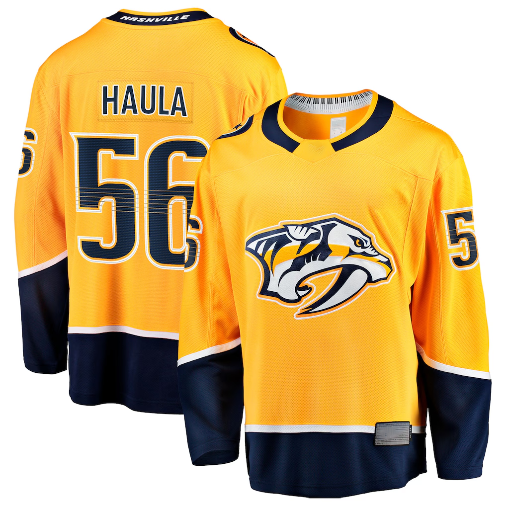 Yuxns N.Predators #56 Erik Haula Gold Home Breakaway Jerseys