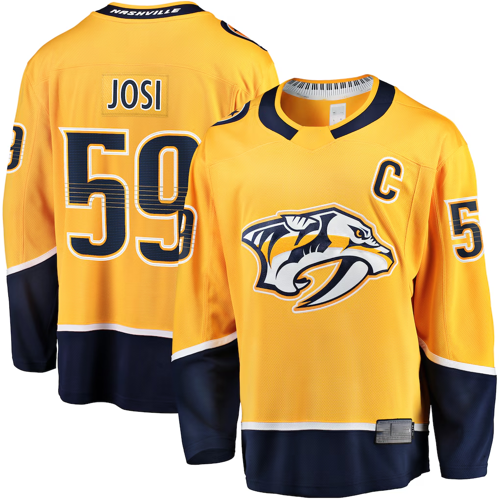 Yuxns N.Predators #59 Roman Josi Gold Home Breakaway Jerseys