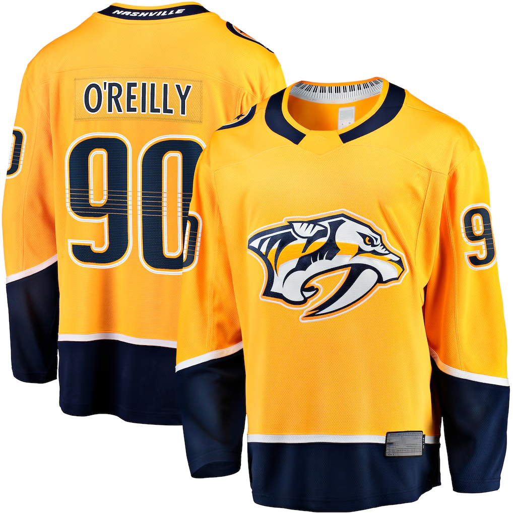 Yuxns N.Predators #90 Ryan O'Reilly Gold Breakaway Jerseys