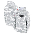 Yuxns NE.Patriots Arctic Camo Salute to Service Pullover Hoodies Limited Game Blank Player Stitched Jerseys