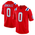 Yuxns NE.Patriots #0 Christian Gonzalez Player Red Home Game Stitched Jerseys