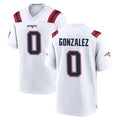 Yuxns NE.Patriots #0 Christian Gonzalez Player White Home Game Stitched Jerseys