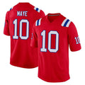 Yuxns NE.Patriots #10 Drake Maye Player Red Home Game Stitched Jerseys