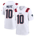 Yuxns NE.Patriots #10 Drake Maye Player White Home Game Stitched Jerseys