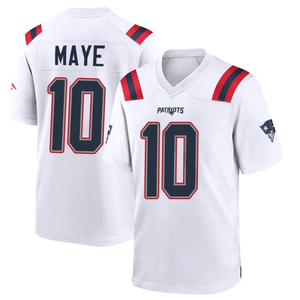 Yuxns NE.Patriots #10 Drake Maye Player White Home Game Stitched Jerseys