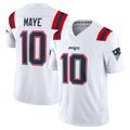 Yuxns NE.Patriots #10 Drake Maye Player White Limited Vapor F.U.S.E. Home Game Stitched Jerseys