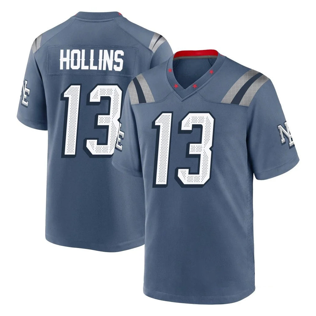Yuxns NE.Patriots #13 Mack Hollins Player Blue Rivalries Collection Home Game Stitched Jerseys