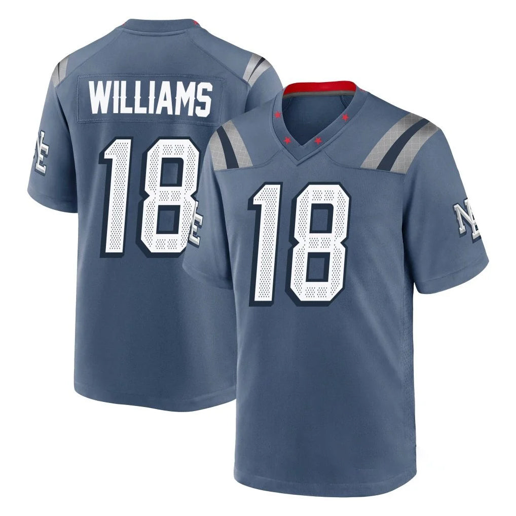 Yuxns NE.Patriots #18 Kyle Williams Player Blue Rivalries Collection Home Game Stitched Jerseys