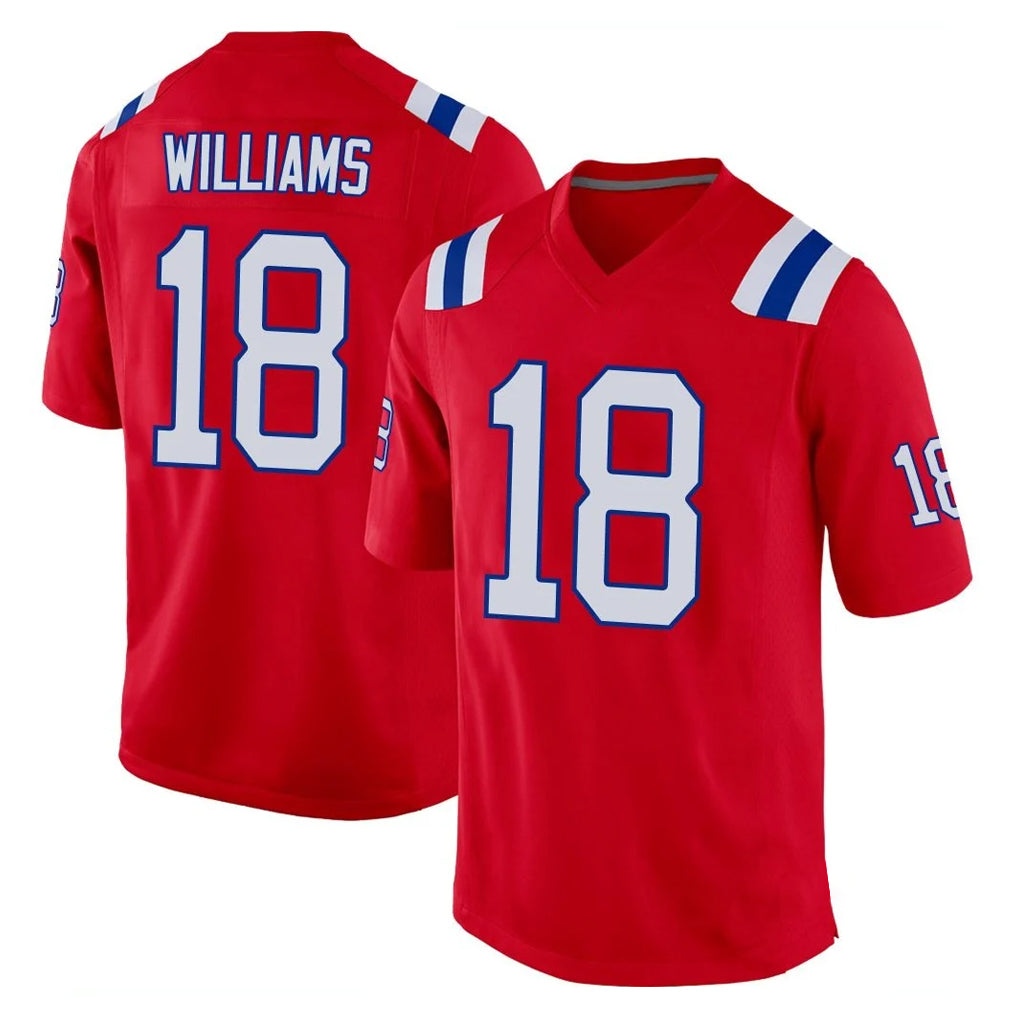 Yuxns NE.Patriots #18 Kyle Williams Player Red Home Game Stitched Jerseys