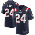 Yuxns NE.Patriots #24  Ty Law Navy Game Retired Player Stitched Jerseys