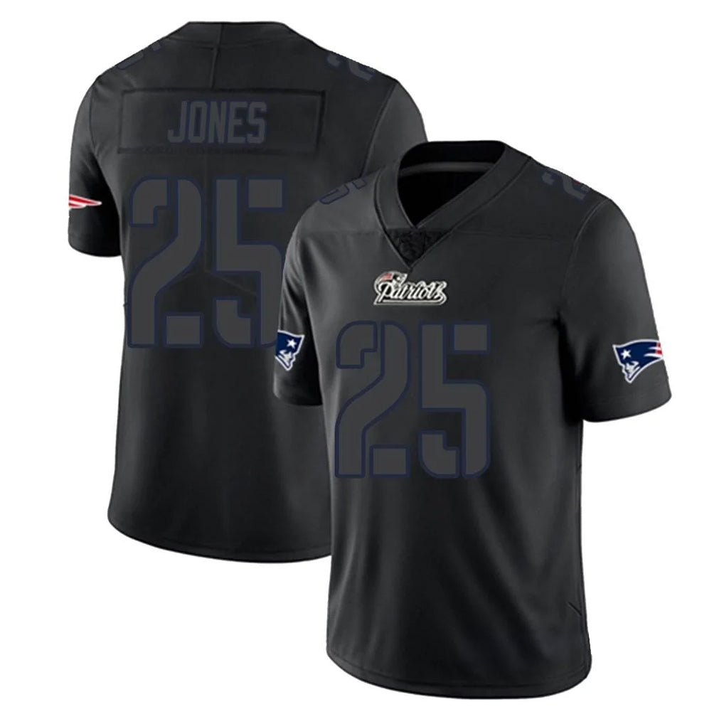 Yuxns NE.Patriots #25 Marcus Jones Player Black Impact LImited Home Game Stitched Jerseys