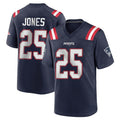 Yuxns NE.Patriots #25 Marcus Jones Player Navy Home Game Stitched Jerseys